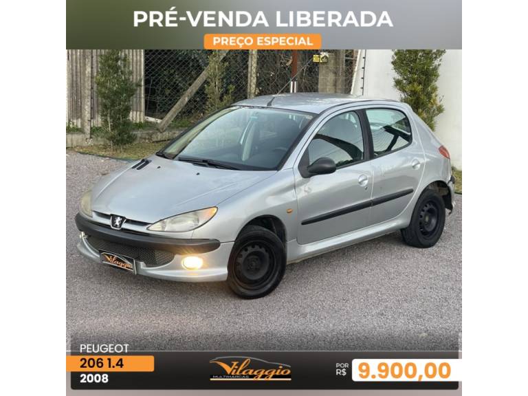 PEUGEOT - 206 - 2008/2008 - Prata - R$ 9.900,00